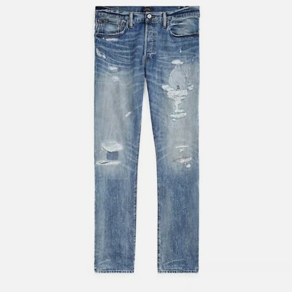 Polo Ralph Lauren Denim The Varick Slim Straight Distressed Jeans - Picture 5 of 5